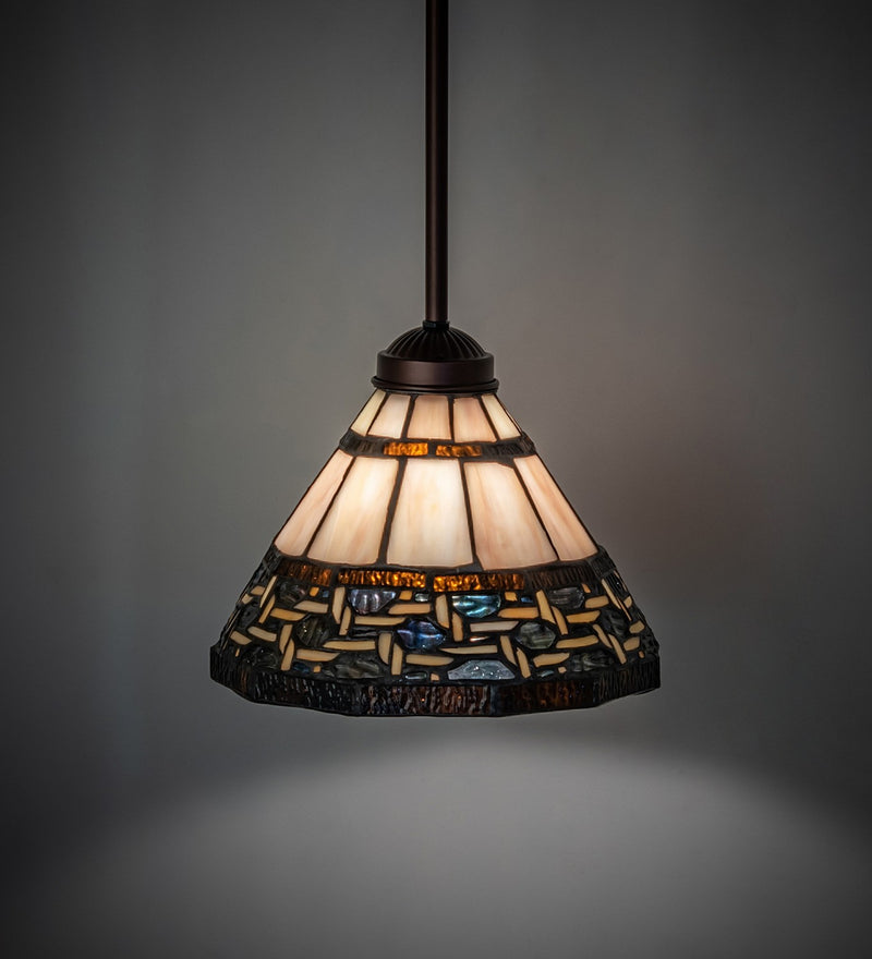 Meyda Tiffany 265802 One Light Mini Pendant, Mahogany Bronze