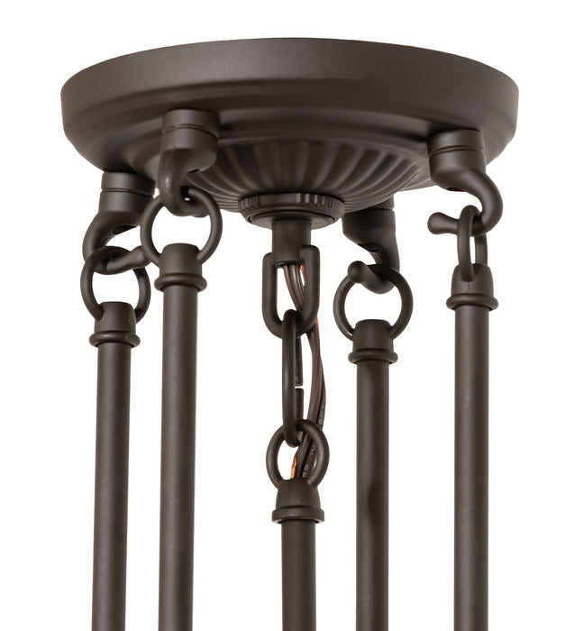 Meyda Tiffany 265944 Three Light Semi-Flushmount, Mahogany Bronze