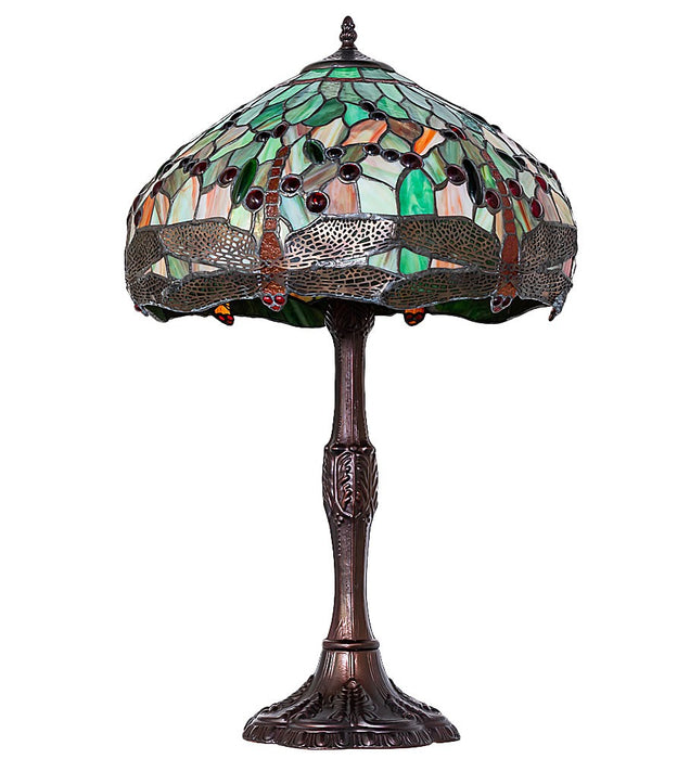 Meyda Tiffany 265991 Three Light Table Lamp, Mahogany Bronze