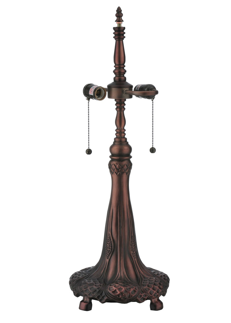 Meyda Tiffany 266004 Two Light Table Lamp, Mahogany Bronze