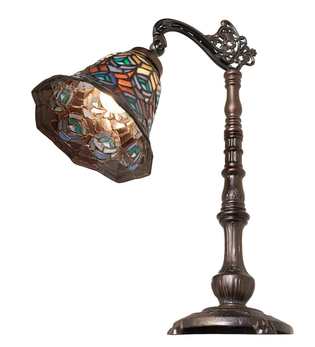Meyda Tiffany 244782 One Light Table Lamp, Mahogany Bronze