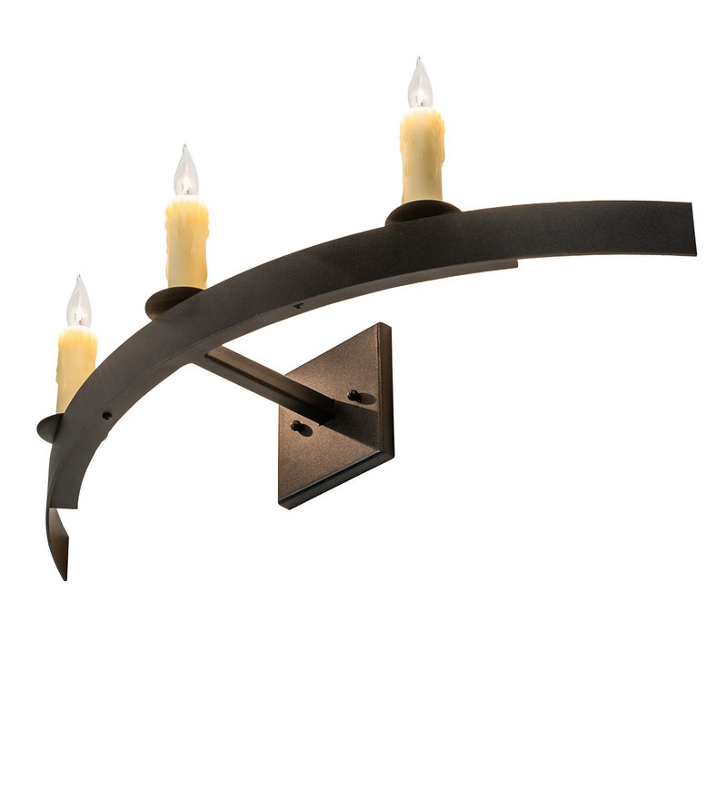 Meyda Tiffany 263901 Three Light Wall Sconce, Textured Black