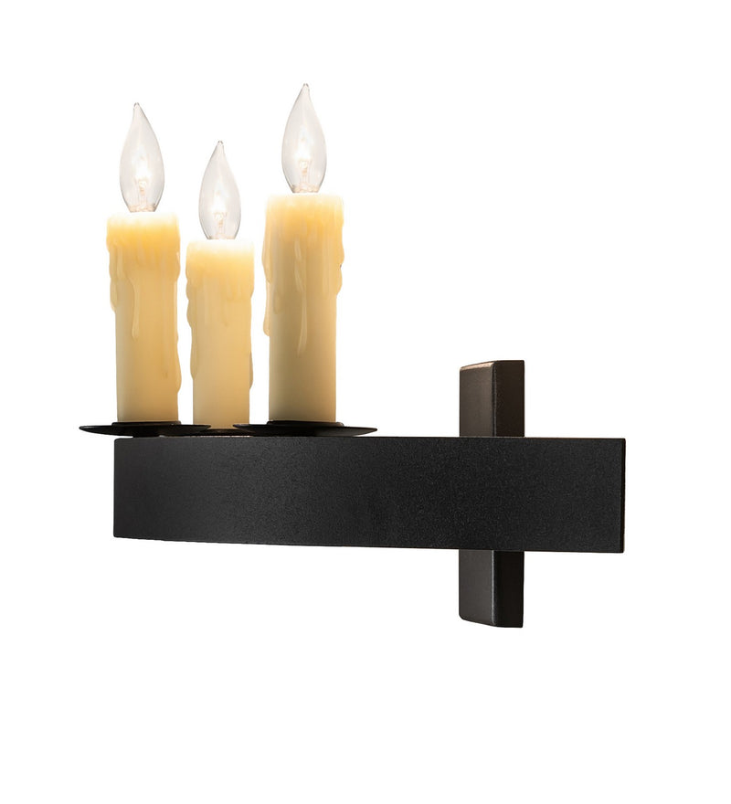 Meyda Tiffany 263901 Three Light Wall Sconce, Textured Black