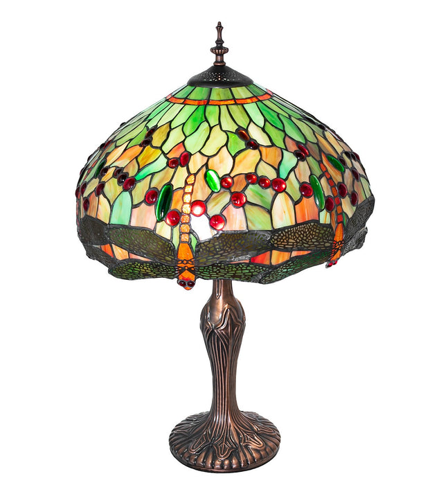 Meyda Tiffany 266010 Two Light Table Lamp, Mahogany Bronze