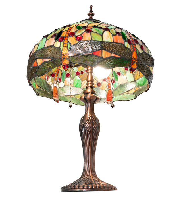 Meyda Tiffany 266010 Two Light Table Lamp, Mahogany Bronze