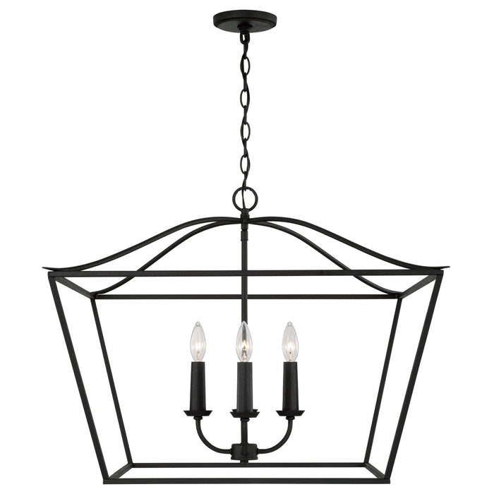 Capital Lighting 350641BI Four Light Pendant, Black Iron