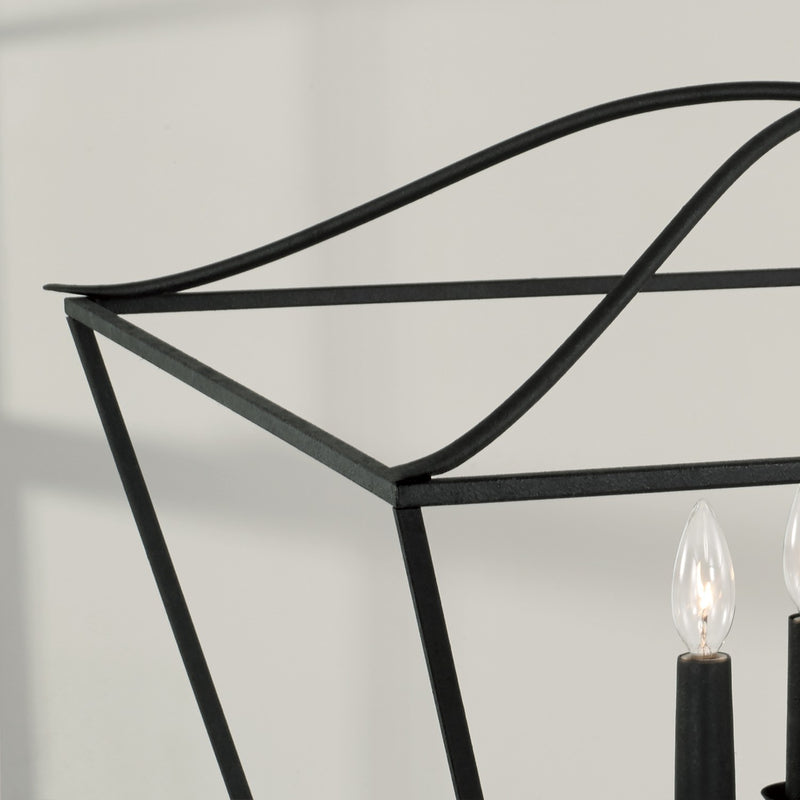 Capital Lighting 350641BI Four Light Pendant, Black Iron