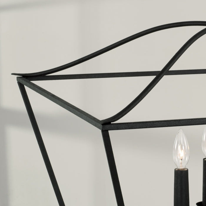 Capital Lighting 350641BI Four Light Pendant, Black Iron