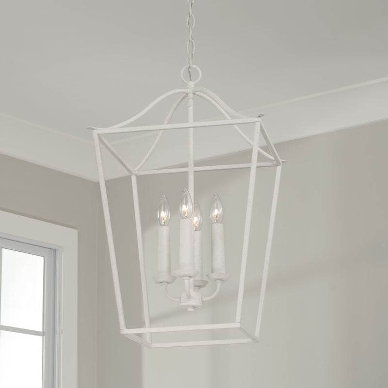 Capital Lighting 550641XW Four Light Pendant, Textured White