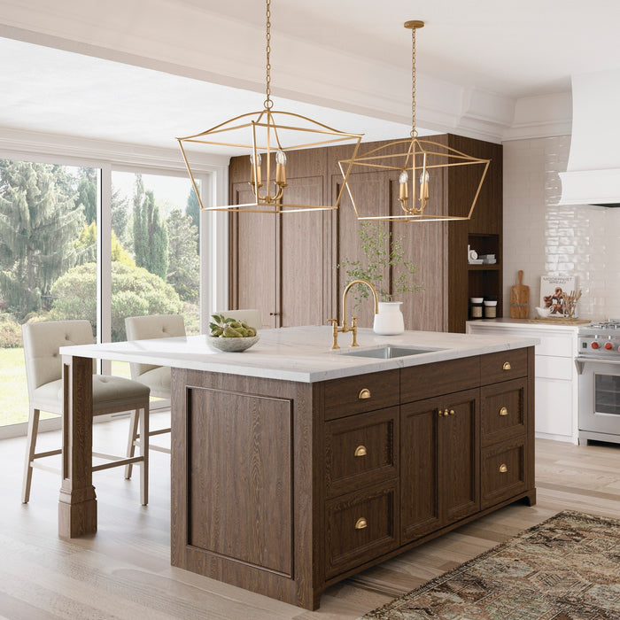 Capital Lighting 350641MA Four Light Pendant, Matte Brass