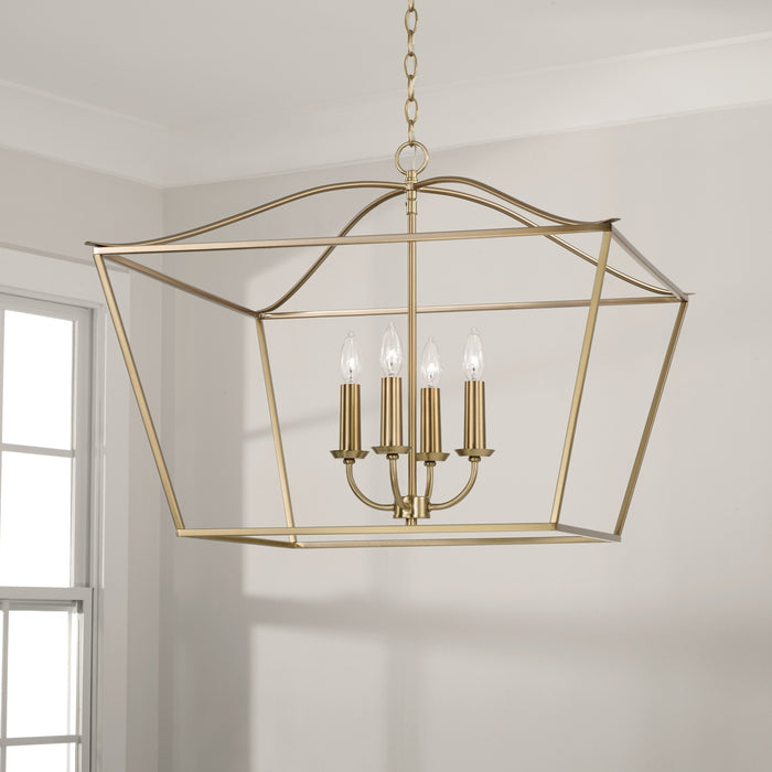 Capital Lighting 350641MA Four Light Pendant, Matte Brass