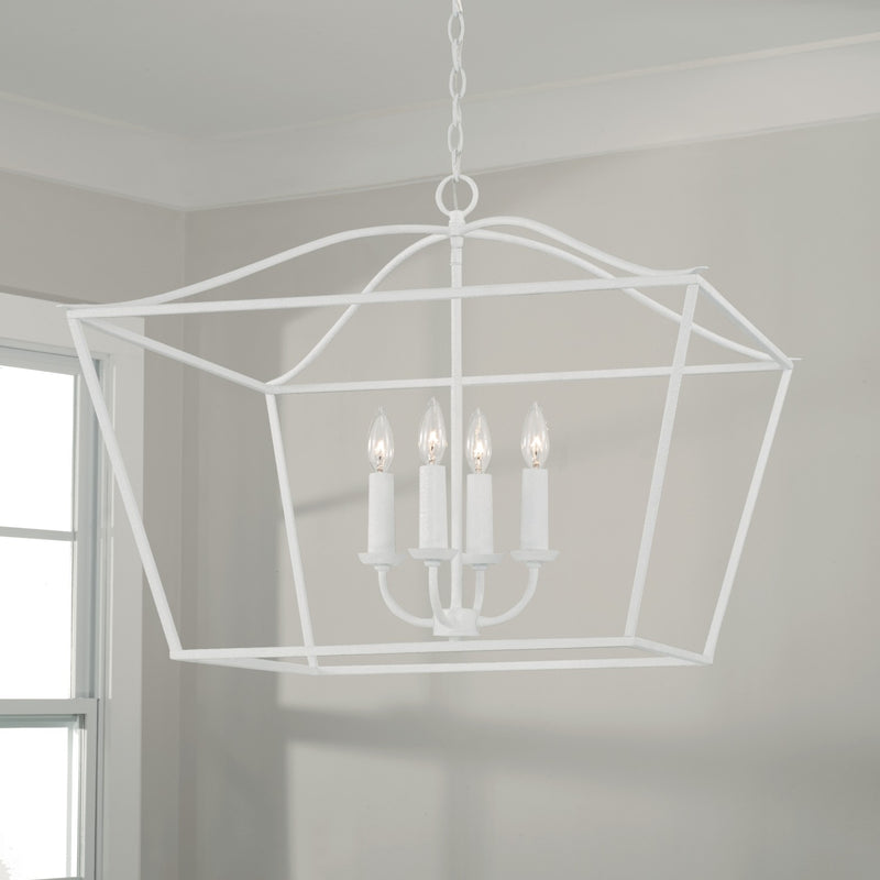 Capital Lighting 350641XW Four Light Pendant, Textured White