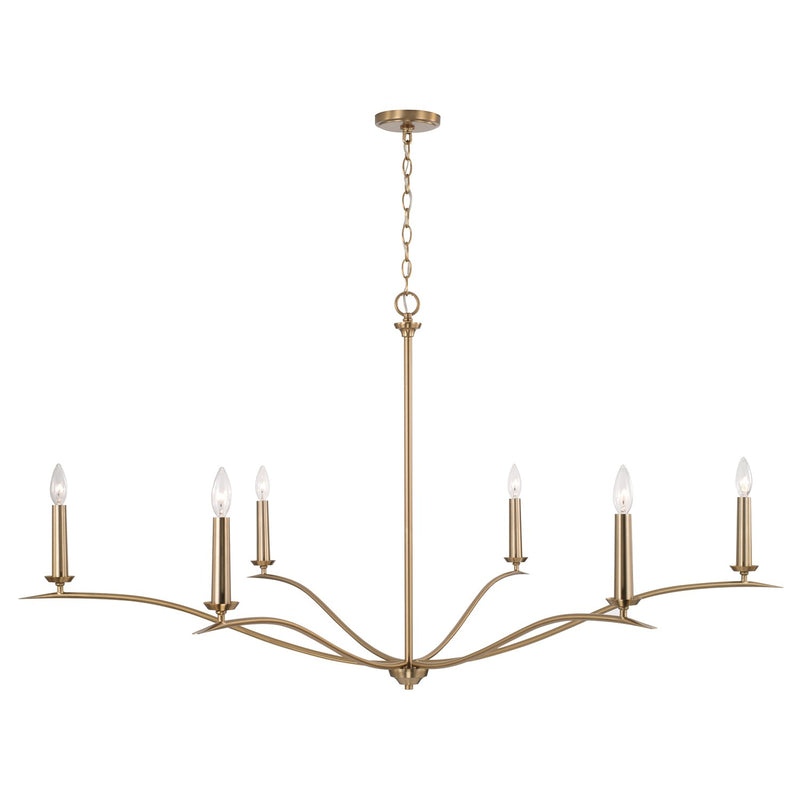 Capital Lighting 450661MA Six Light Chandelier, Matte Brass