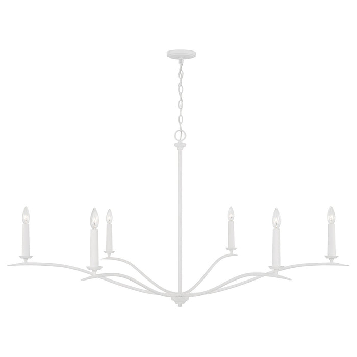 Capital Lighting 450661XW Six Light Chandelier, Textured White