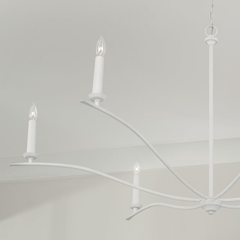 Capital Lighting 450661XW Six Light Chandelier, Textured White