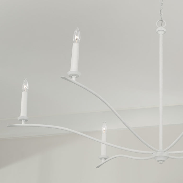 Capital Lighting 450661XW Six Light Chandelier, Textured White