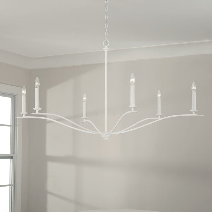 Capital Lighting 450661XW Six Light Chandelier, Textured White