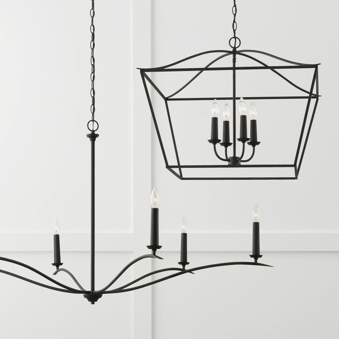 Capital Lighting 450661BI Six Light Chandelier, Black Iron