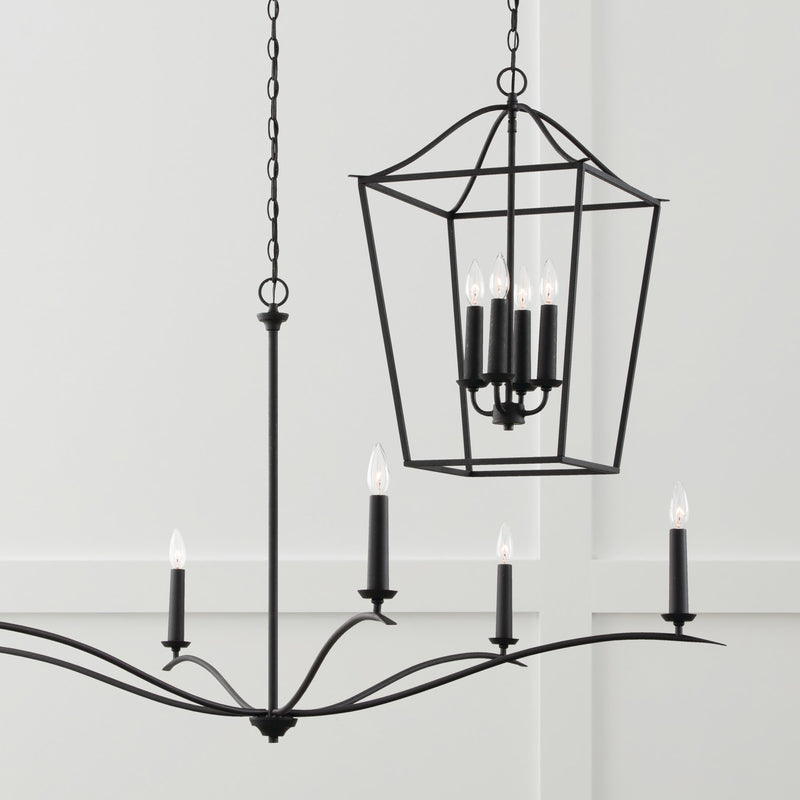 Capital Lighting 450661BI Six Light Chandelier, Black Iron