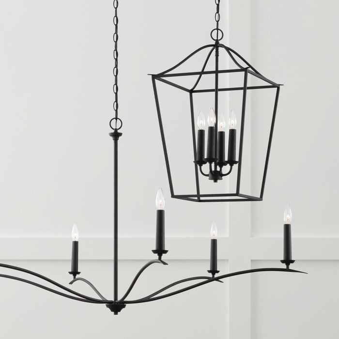 Capital Lighting 450661BI Six Light Chandelier, Black Iron