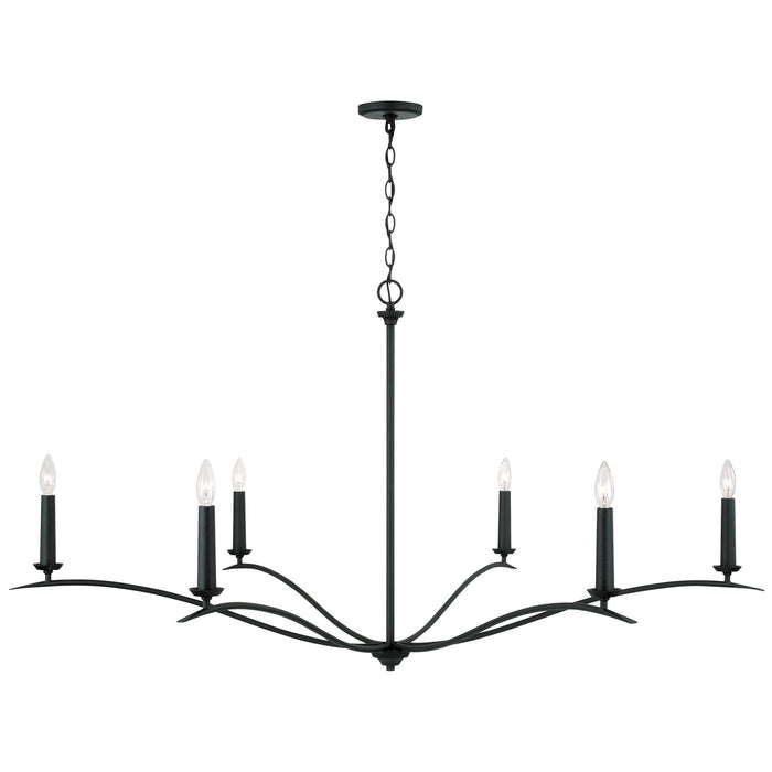 Capital Lighting 450661BI Six Light Chandelier, Black Iron