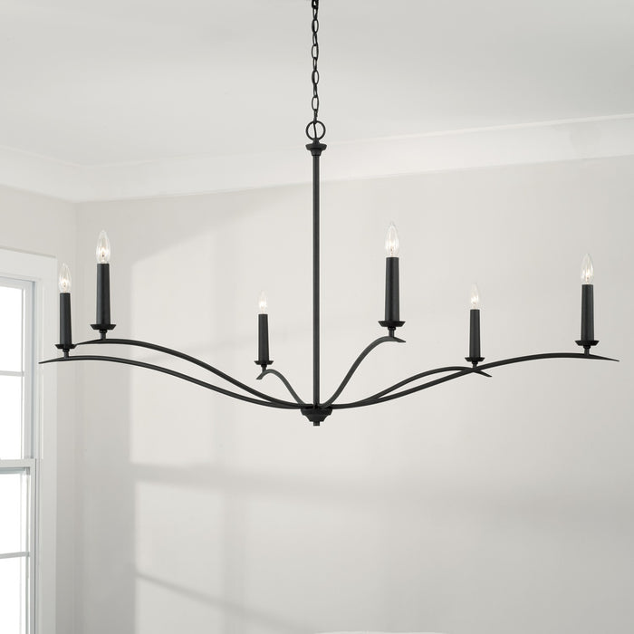Capital Lighting 450661BI Six Light Chandelier, Black Iron