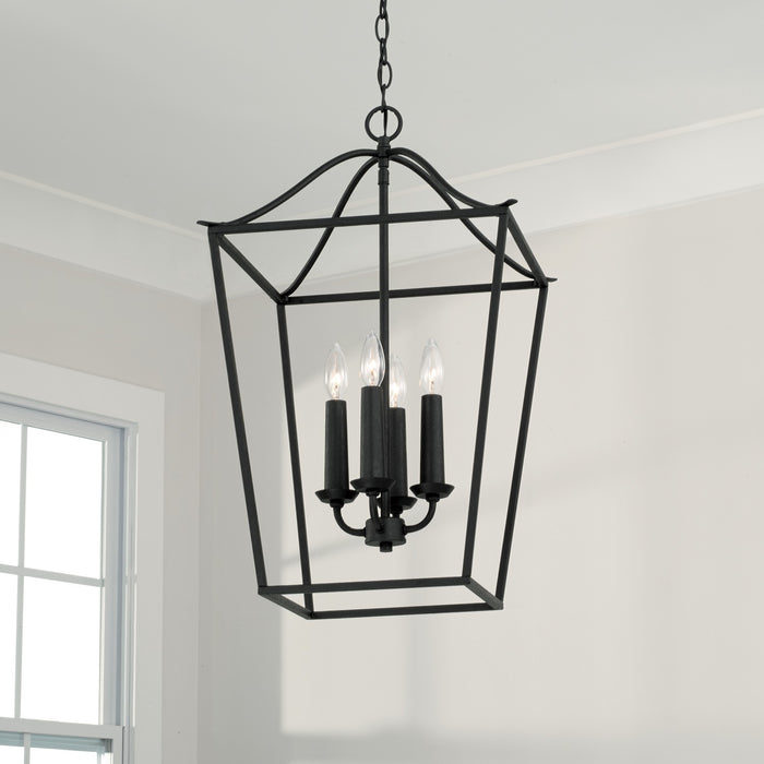 Capital Lighting 550641BI Four Light Foyer, Black Iron
