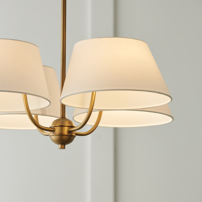 Capital Lighting 450441AD Four Light Chandelier, Aged Brass