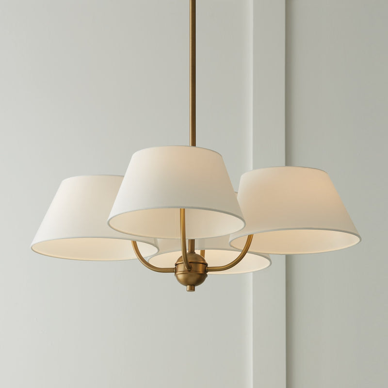 Capital Lighting 450441AD Four Light Chandelier, Aged Brass
