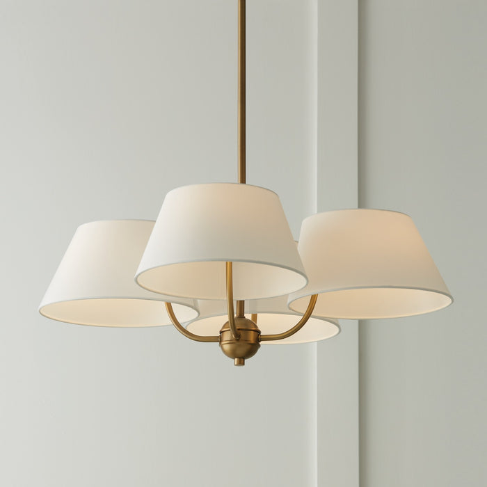 Capital Lighting 450441AD Four Light Chandelier, Aged Brass