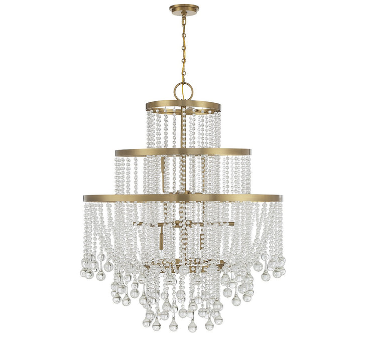 Savoy House 1-1868-15-322 15 Light Chandelier, Warm Brass