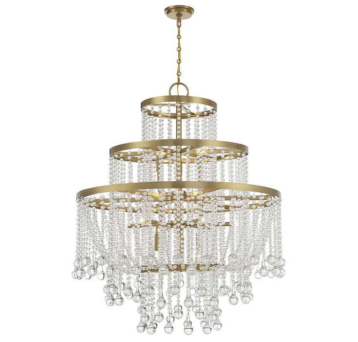 Savoy House 1-1868-15-322 15 Light Chandelier, Warm Brass