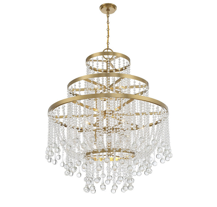 Savoy House 1-1868-15-322 15 Light Chandelier, Warm Brass