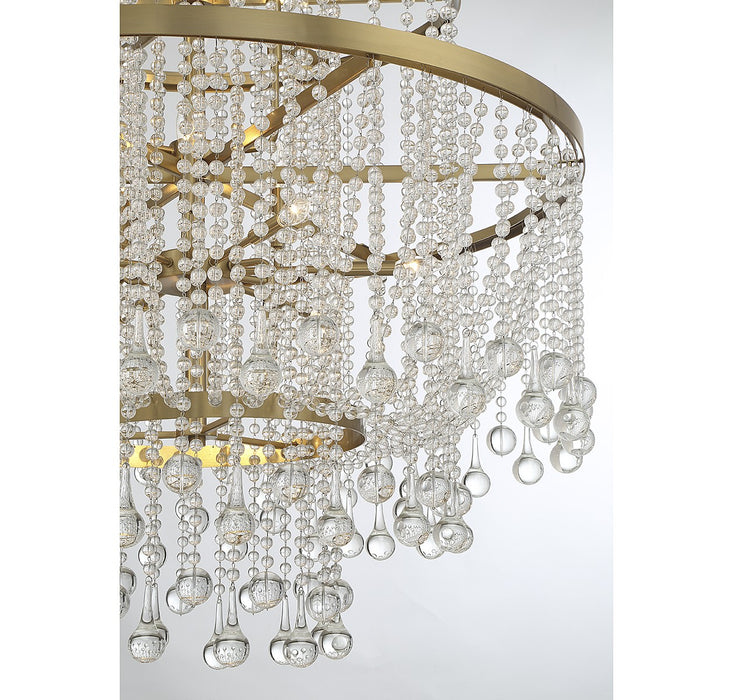 Savoy House 1-1868-15-322 15 Light Chandelier, Warm Brass