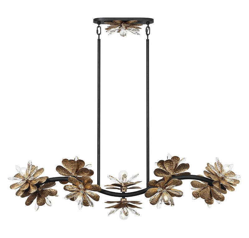 Savoy House 1-1963-10-18 Ten Light Linear Chandelier, Delphine
