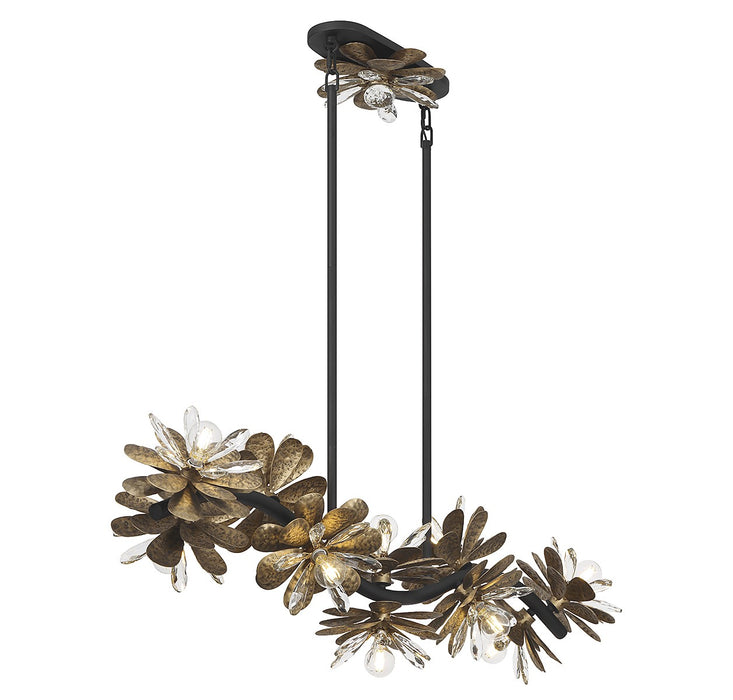 Savoy House 1-1963-10-18 Ten Light Linear Chandelier, Delphine