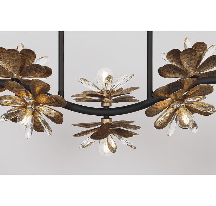 Savoy House 1-1963-10-18 Ten Light Linear Chandelier, Delphine