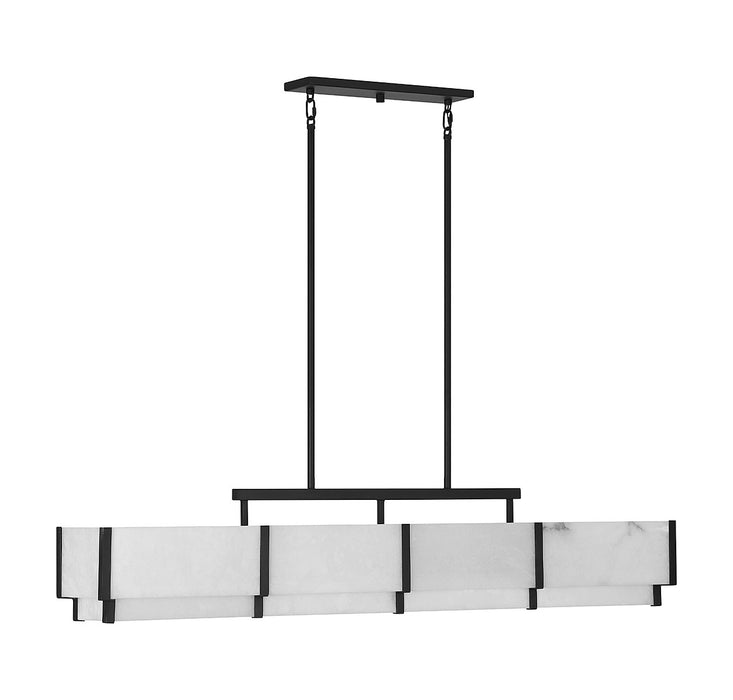 Savoy House 1-2332-8-50 Eight Light Linear Chandelier, Black Cashmere