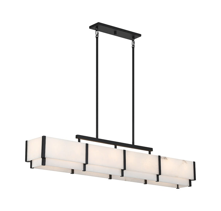 Savoy House 1-2332-8-50 Eight Light Linear Chandelier, Black Cashmere