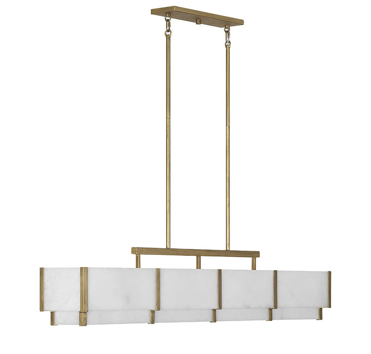 Savoy House 1-2332-8-60 Eight Light Linear Chandelier, Distressed Gold