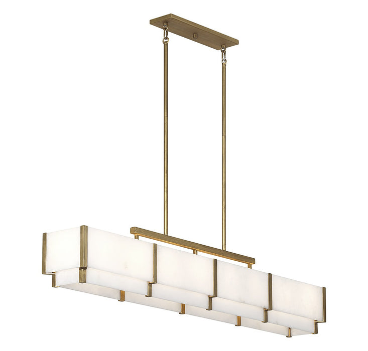 Savoy House 1-2332-8-60 Eight Light Linear Chandelier, Distressed Gold
