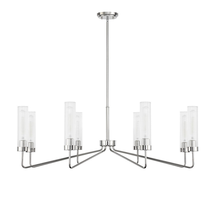 Savoy House 1-8860-8-109 Eight Light Chandelier, Polished Nickel