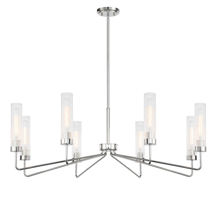 Savoy House 1-8860-8-109 Eight Light Chandelier, Polished Nickel