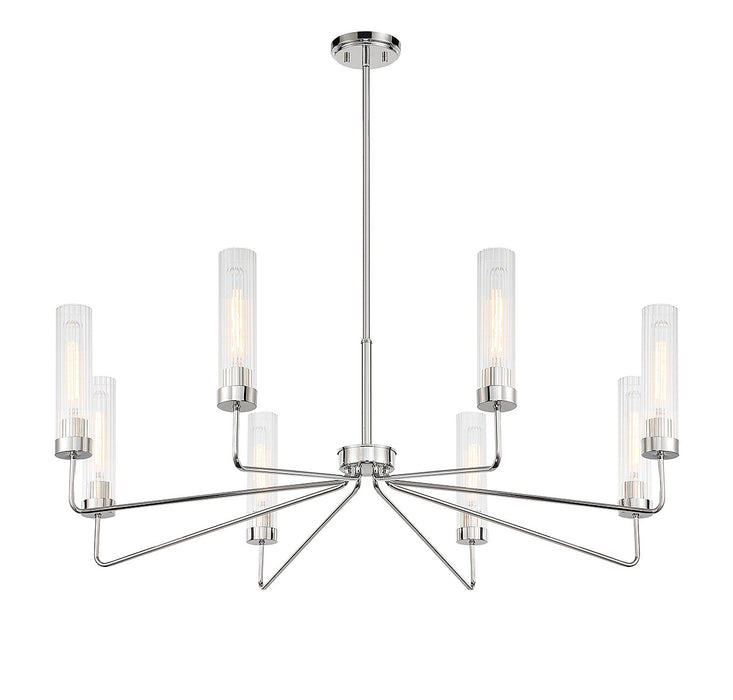Savoy House 1-8860-8-109 Eight Light Chandelier, Polished Nickel