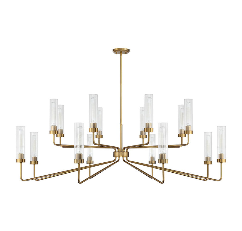 Savoy House 1-8862-16-322 16 Light Chandelier, Warm Brass