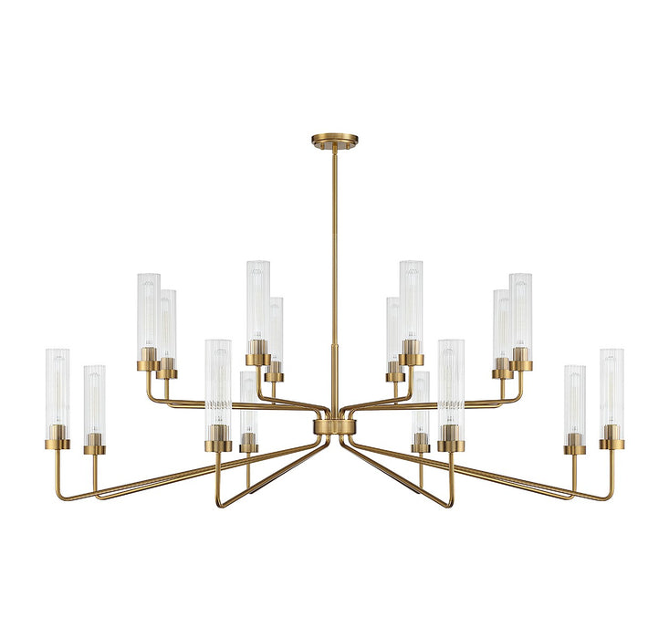 Savoy House 1-8862-16-322 16 Light Chandelier, Warm Brass