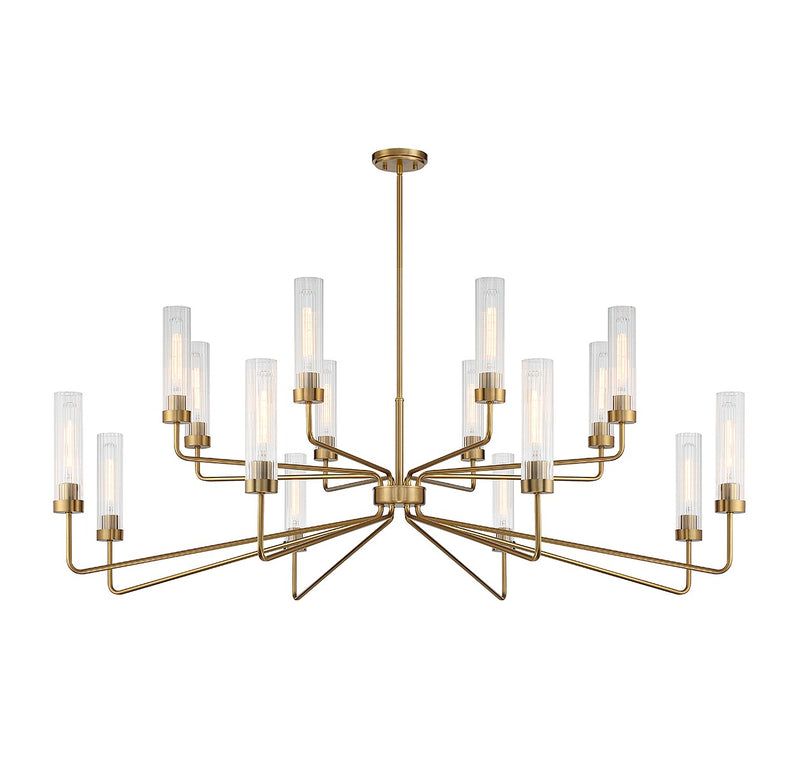 Savoy House 1-8862-16-322 16 Light Chandelier, Warm Brass