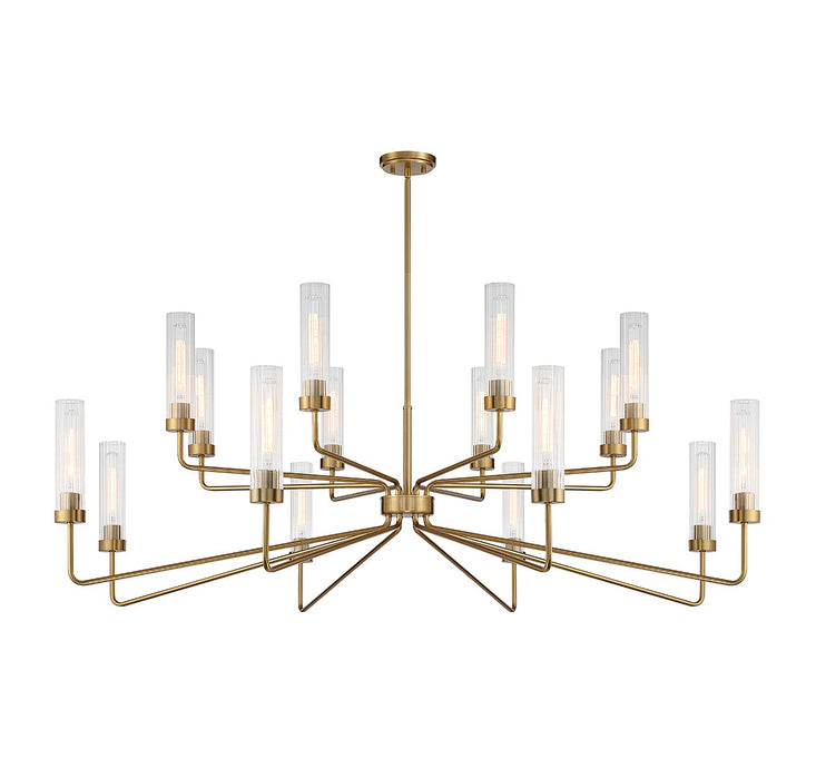 Savoy House 1-8862-16-322 16 Light Chandelier, Warm Brass