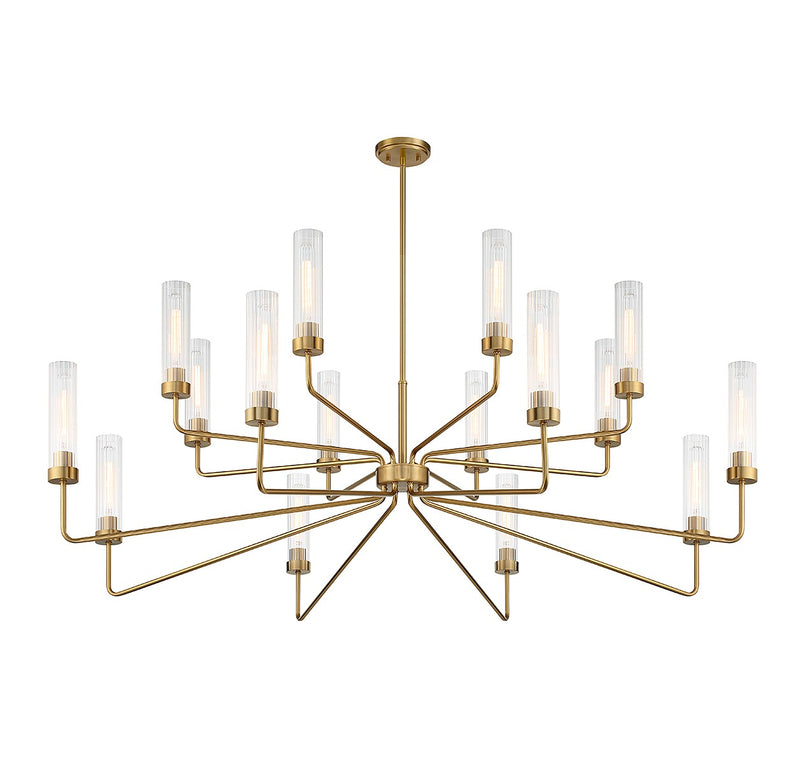 Savoy House 1-8862-16-322 16 Light Chandelier, Warm Brass