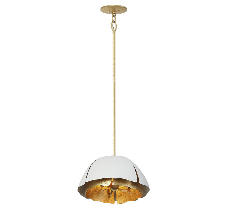 Savoy House 7-1398-3-14 Three Light Pendant, Cavalier Gold with Royal White